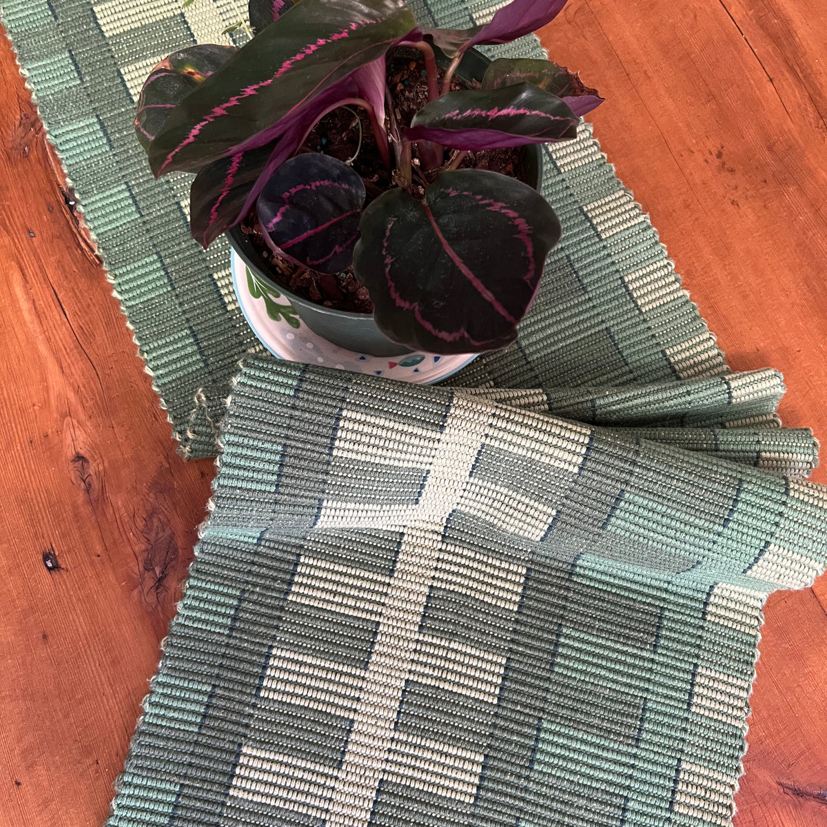 Cotton Table Runner • Green Grass – Bristol Looms