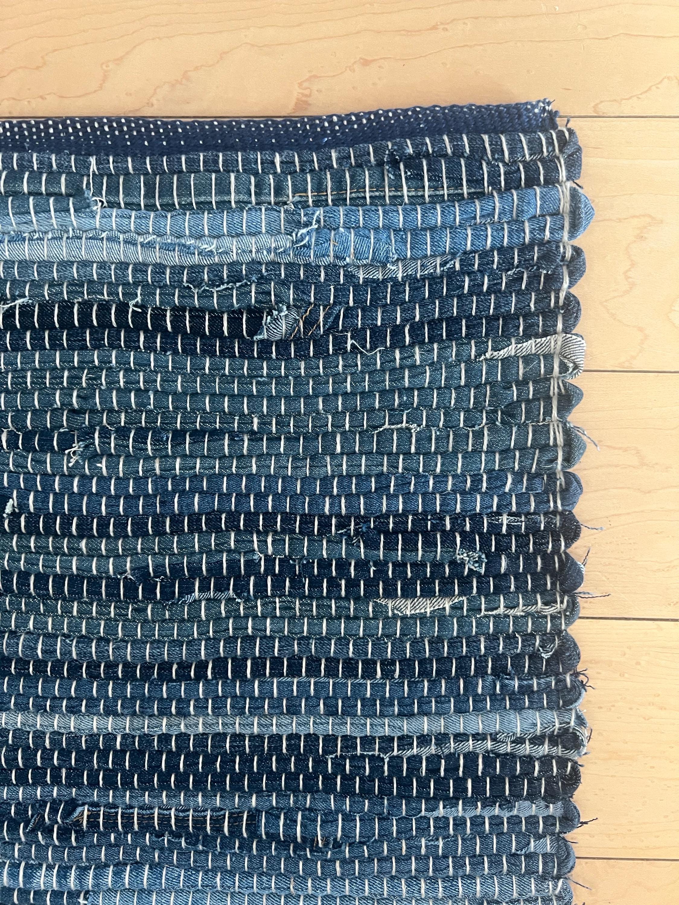 Woven Rag Rug Denim