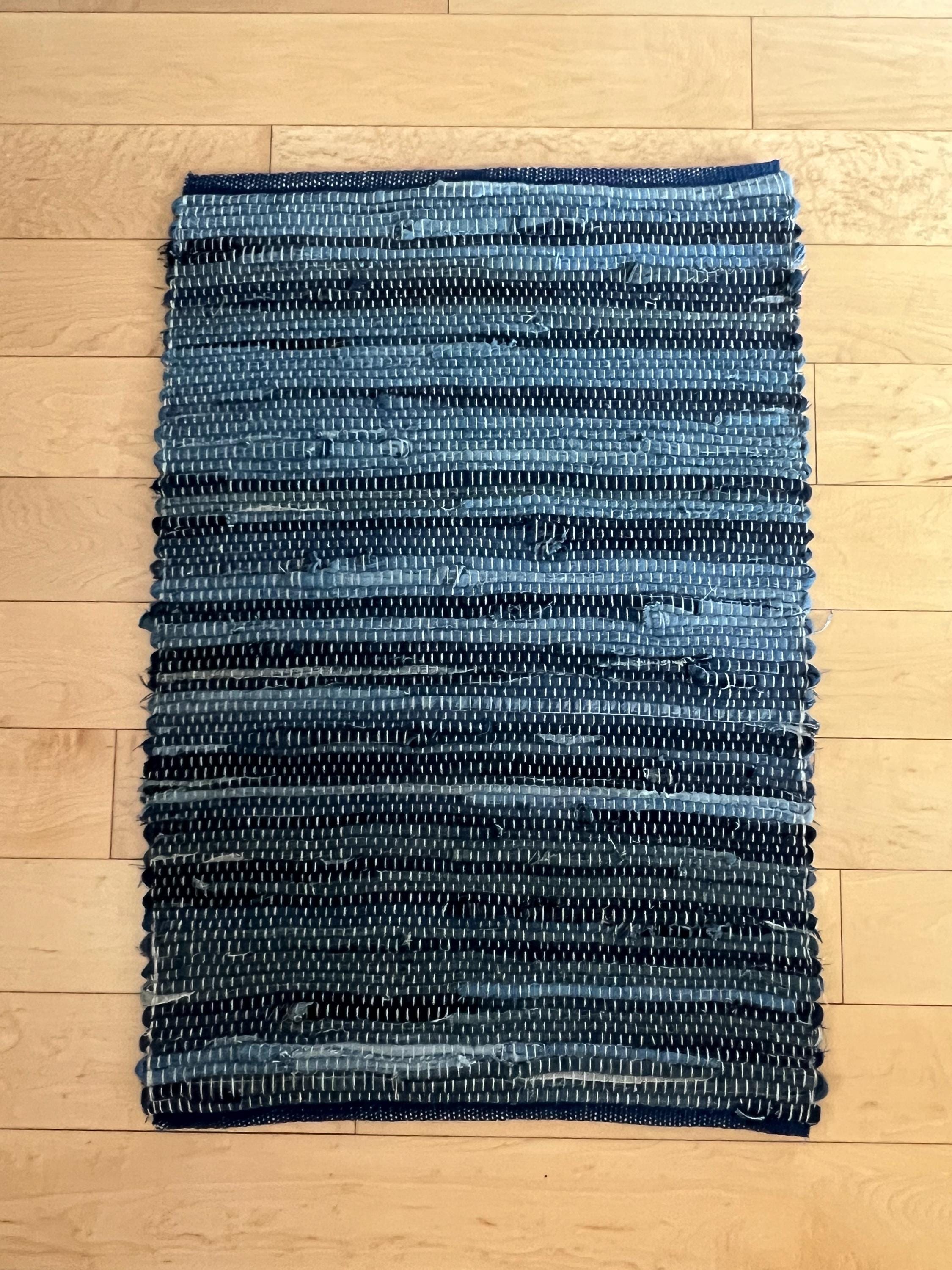 Woven Rag Rug Denim