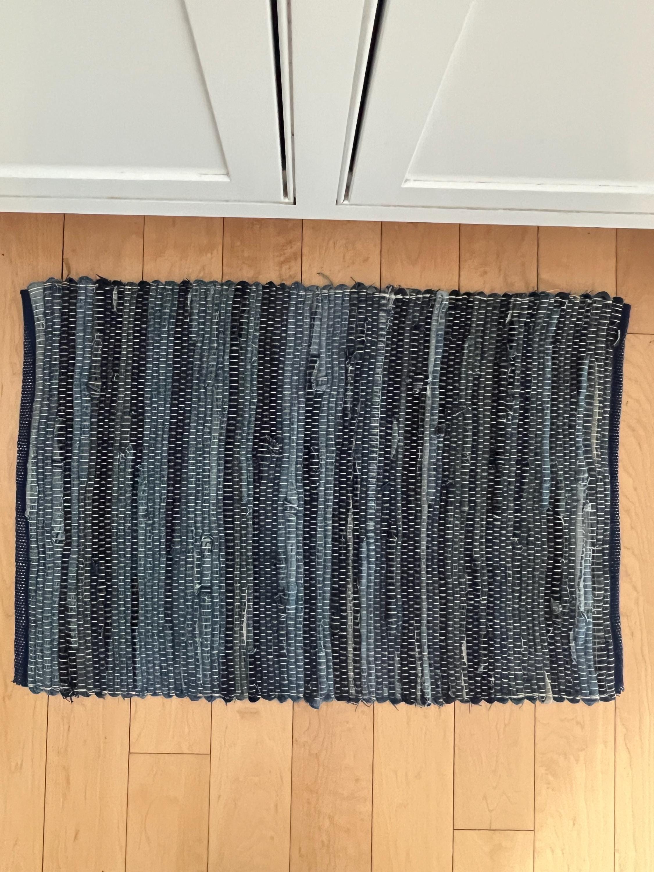 Woven Rag Rug Denim