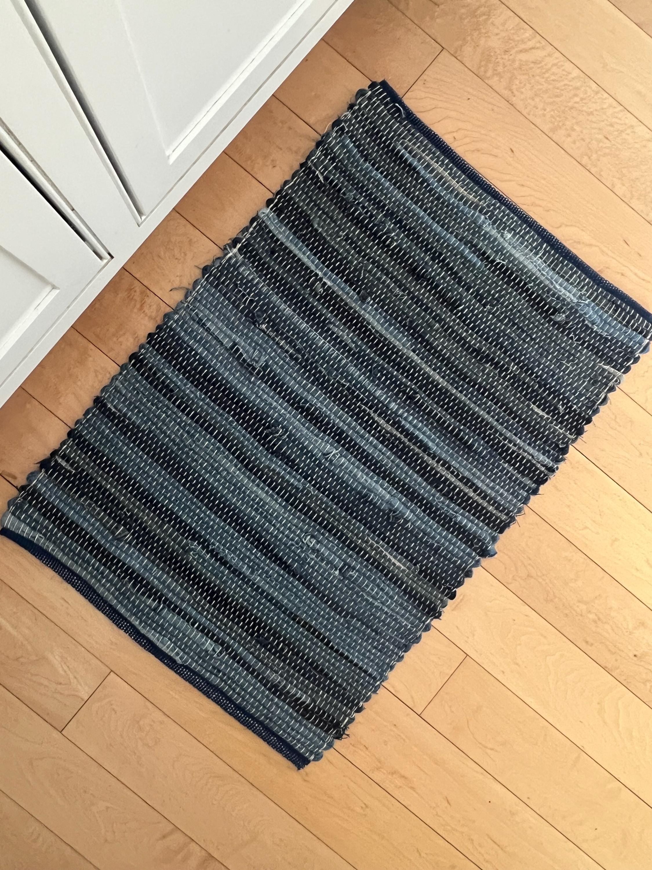 Woven Rag Rug Denim