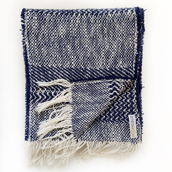 Navy Fringe Scarf