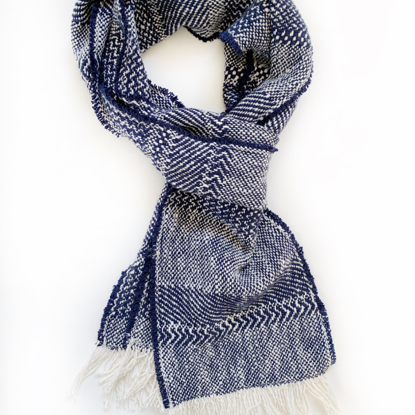 Navy Fringe Scarf