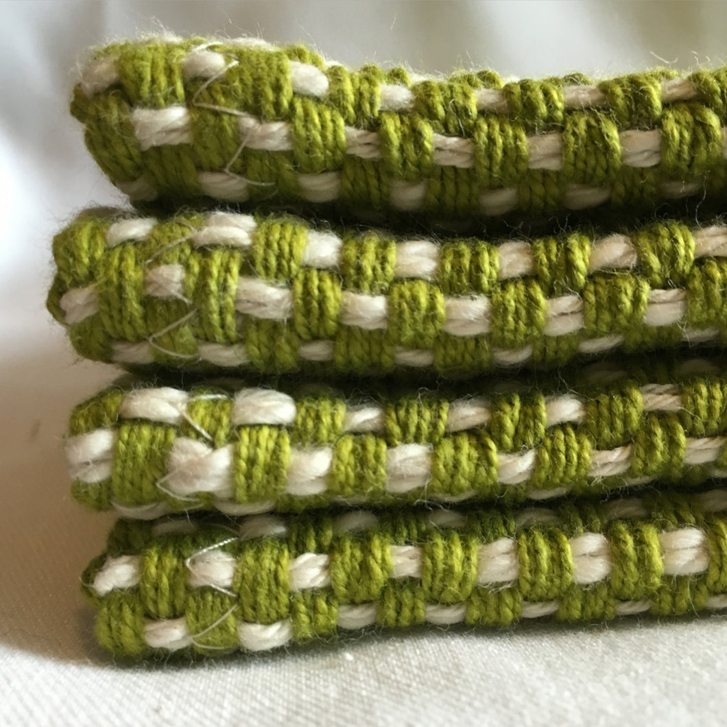 Set of 6 Lime Green Placemats Handwoven