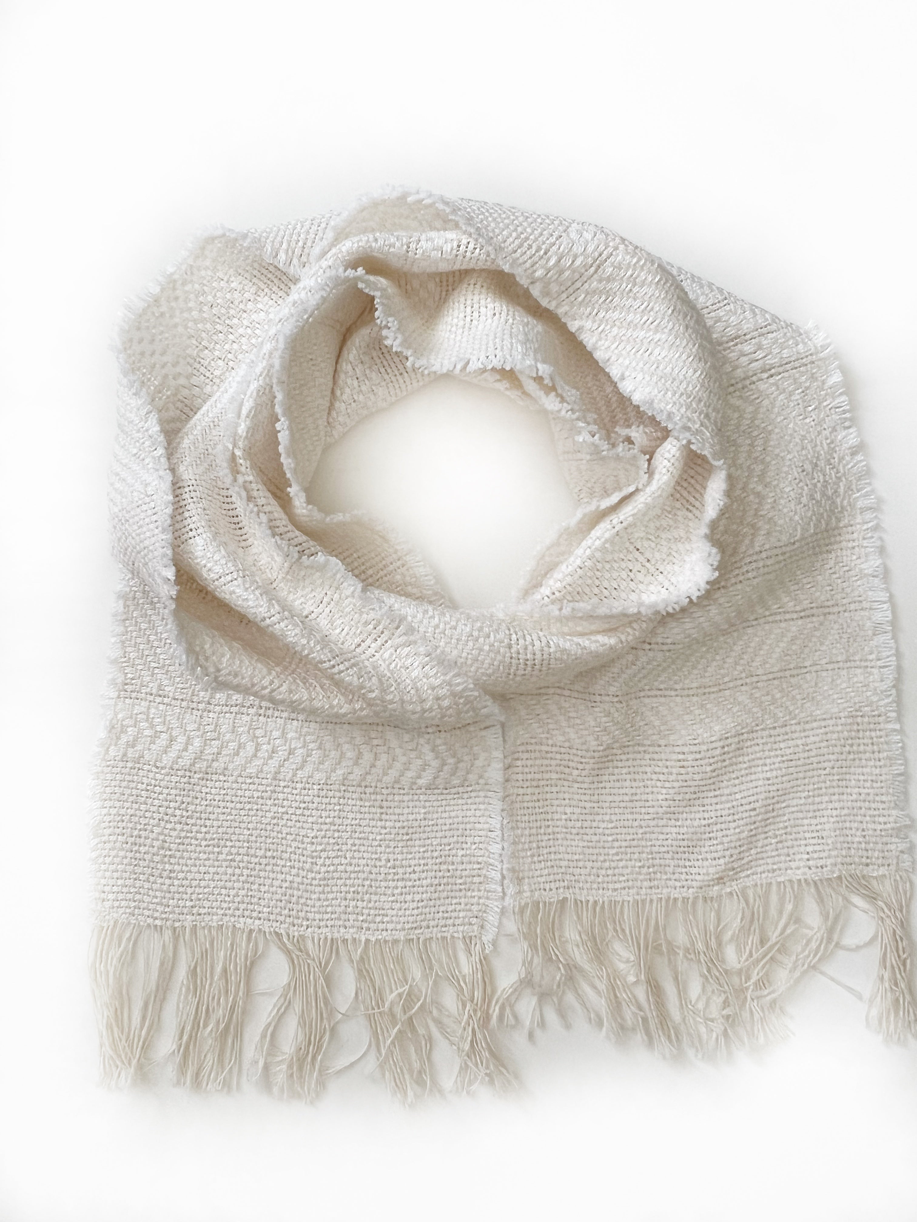 White Fringe Scarf