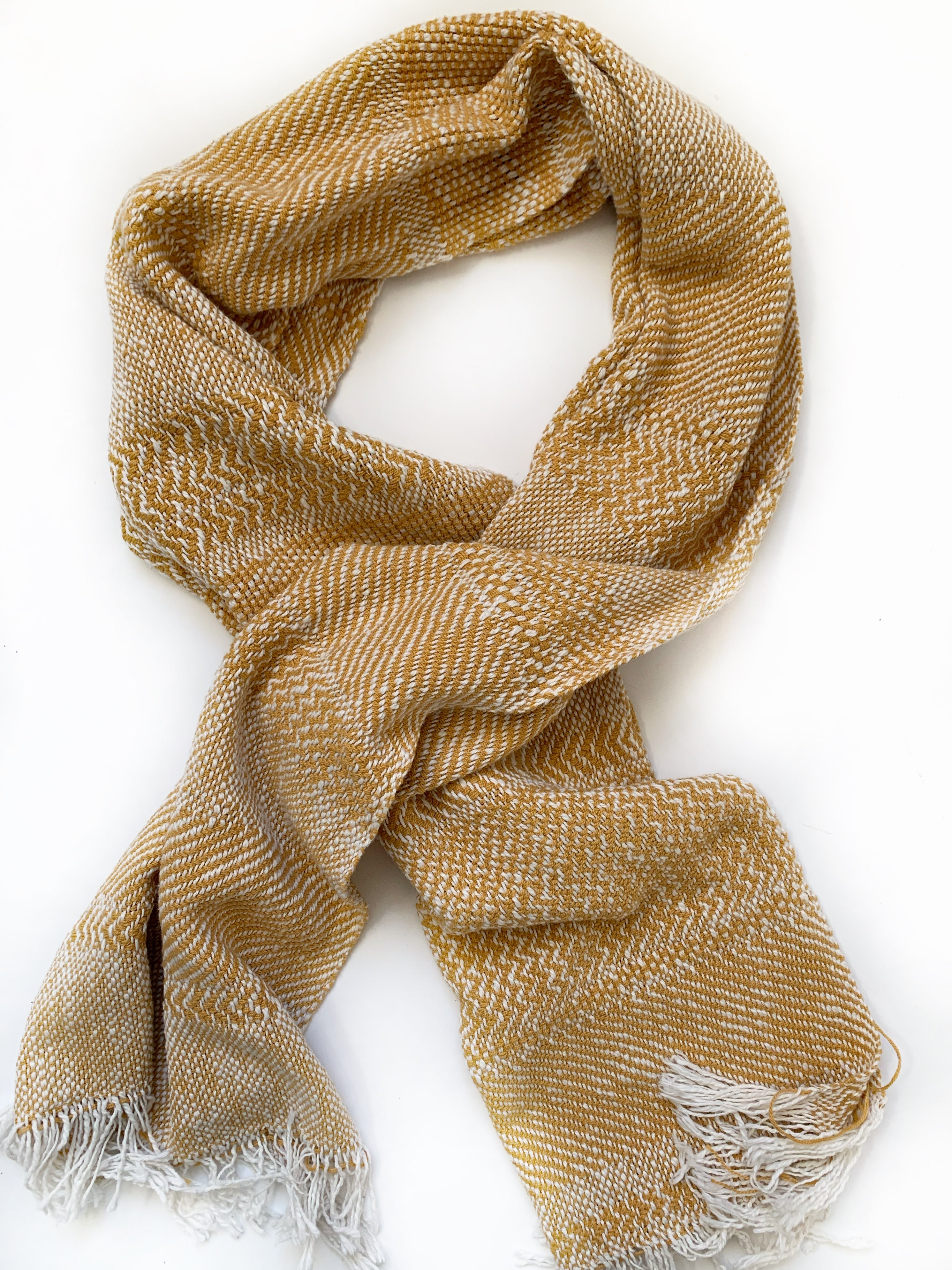 Mustard Yellow Pattern Scarf • WIDE