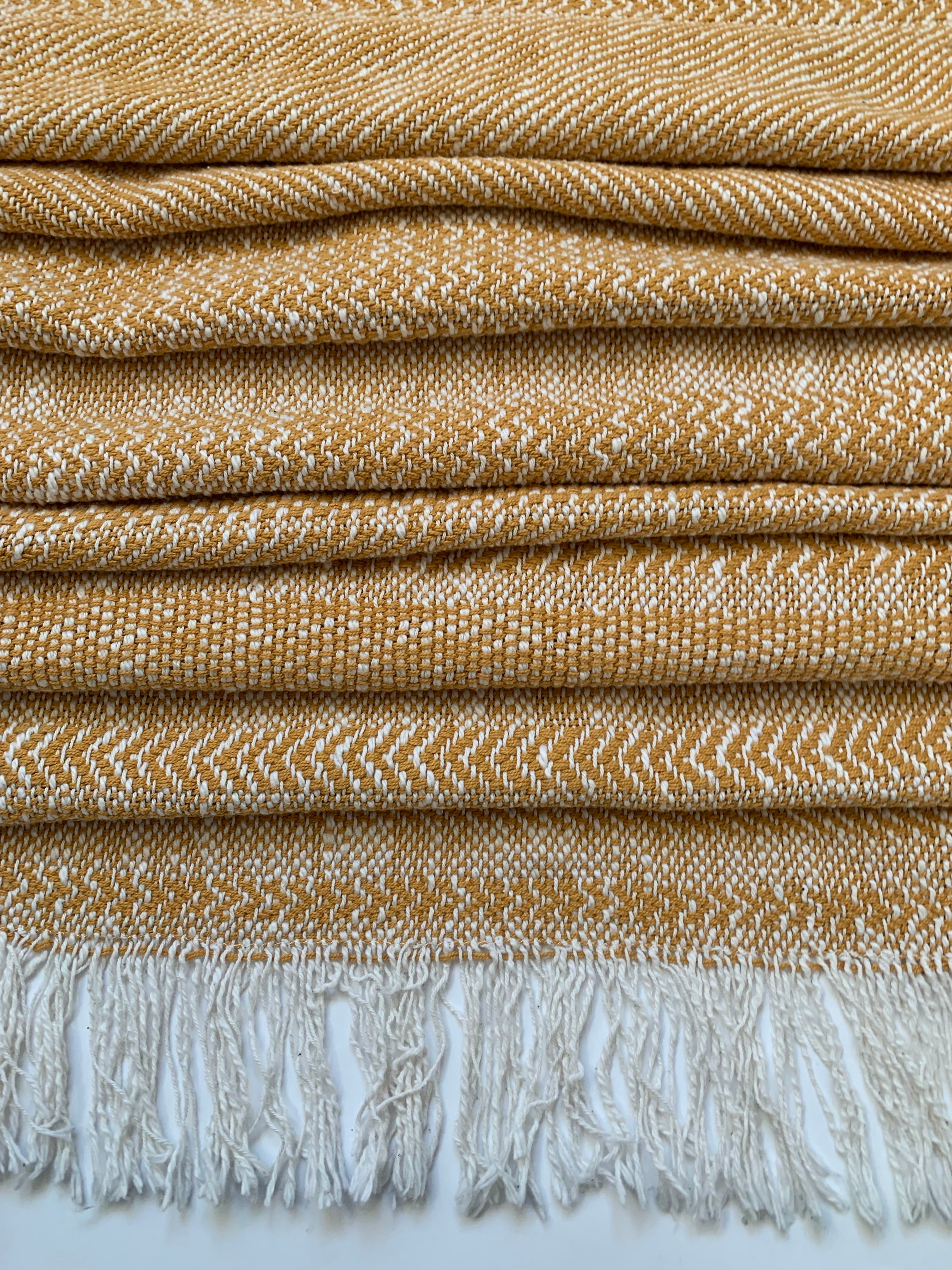 Mustard Yellow Pattern Scarf • WIDE