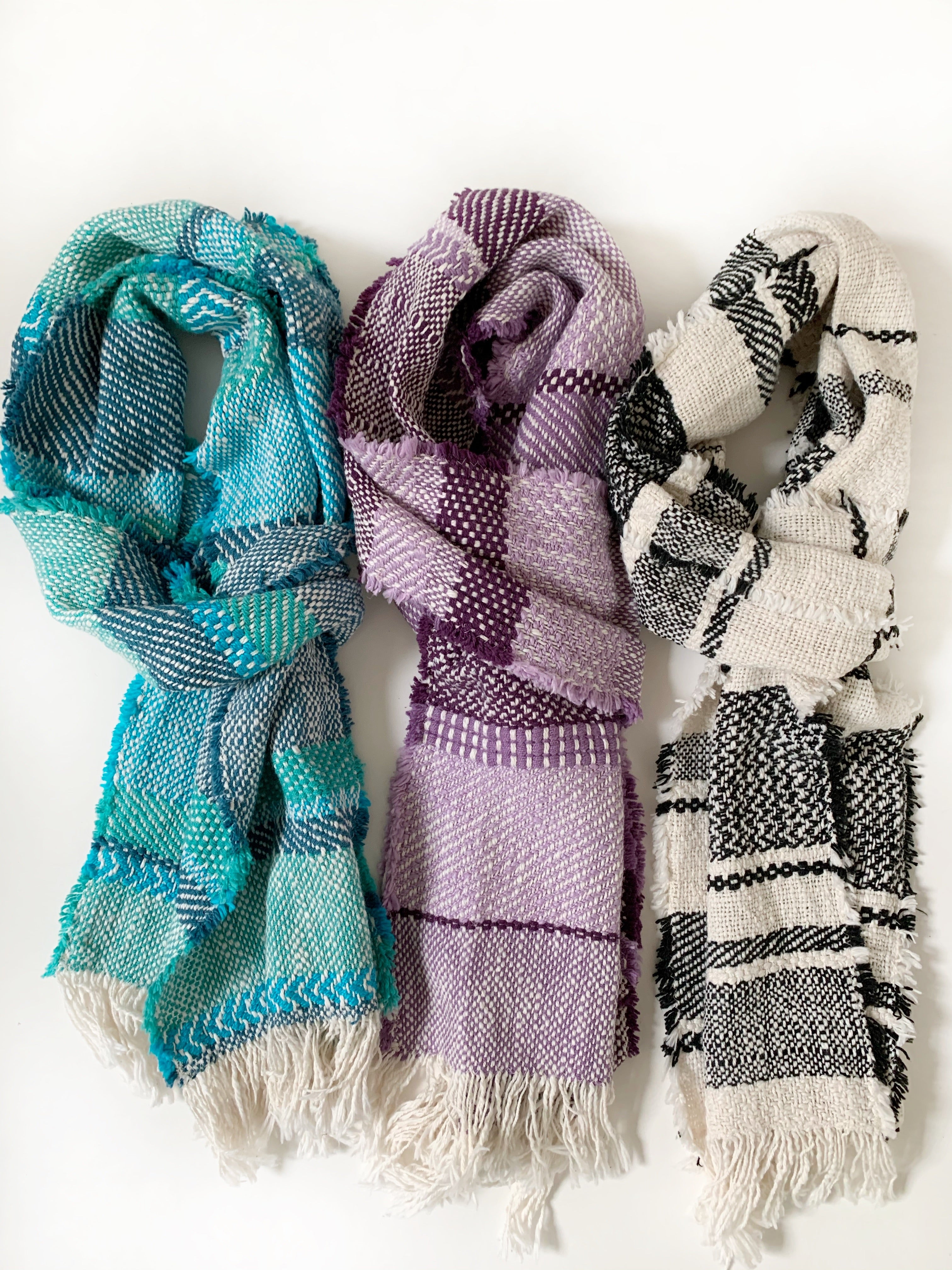 Black & White Fringe Scarf