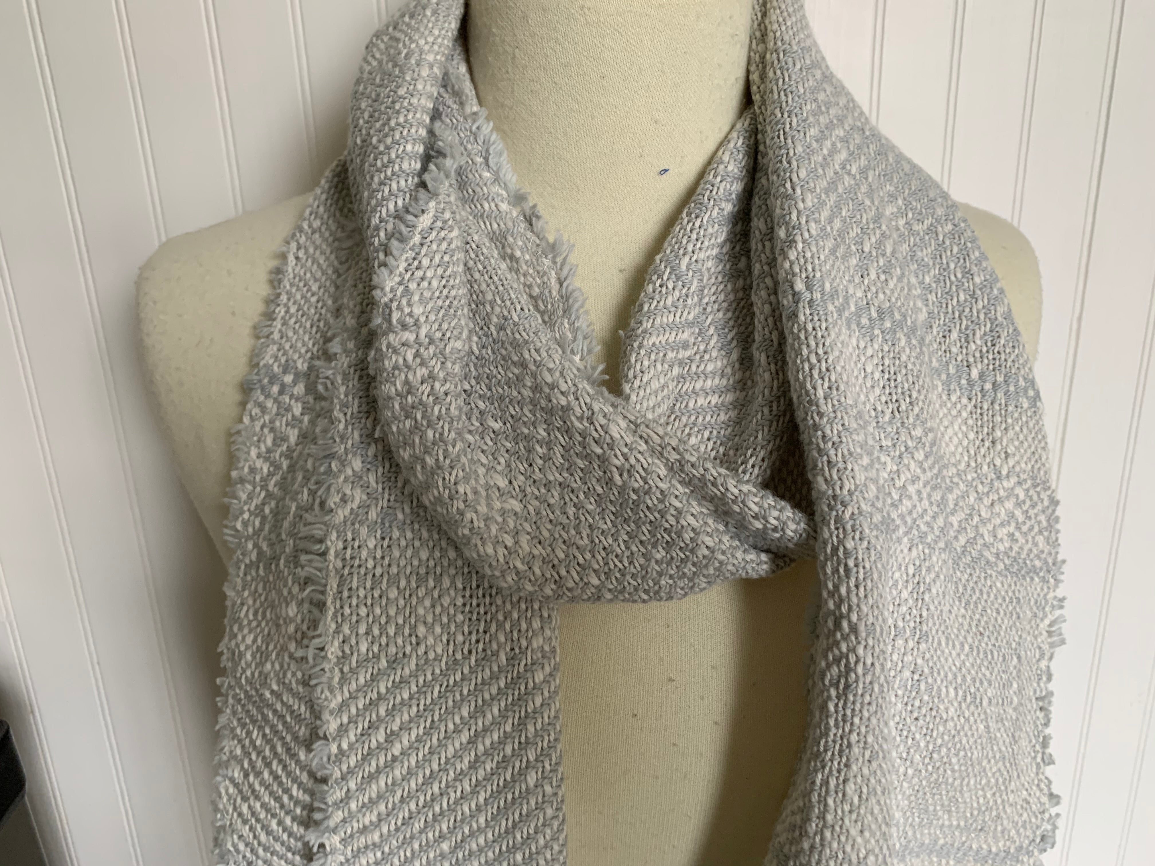 Cloud Gray Fringe Scarf