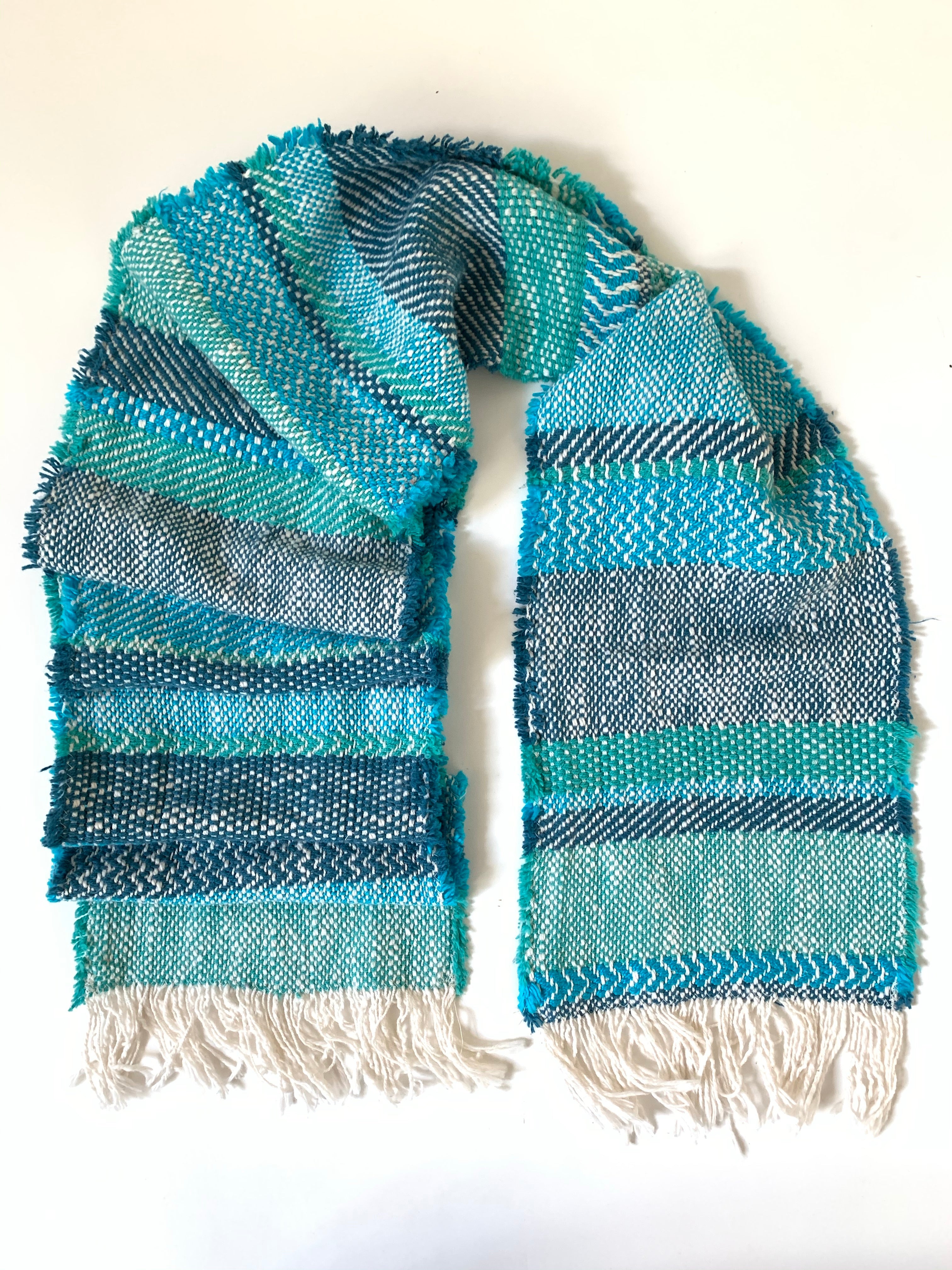 Blue Fringe Scarf