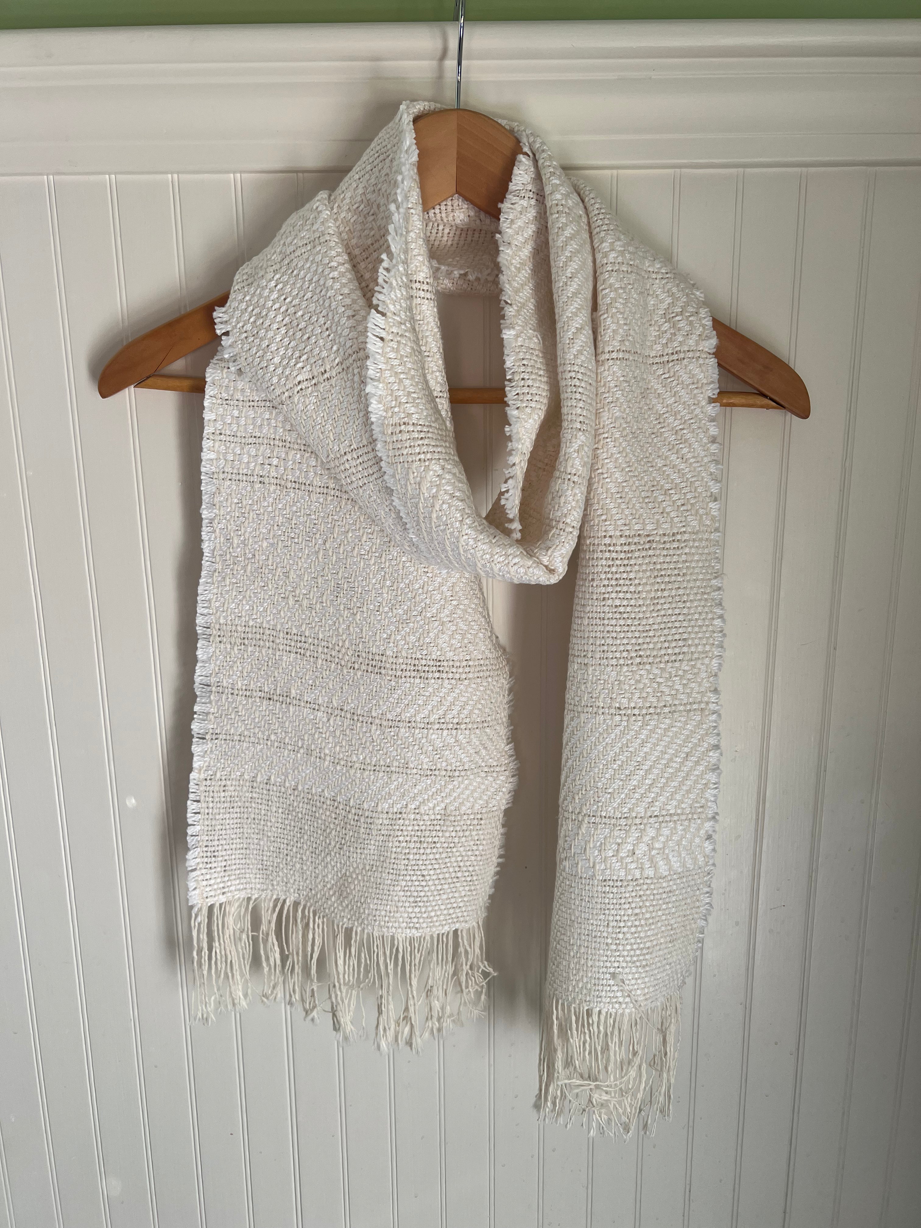 White Fringe Scarf