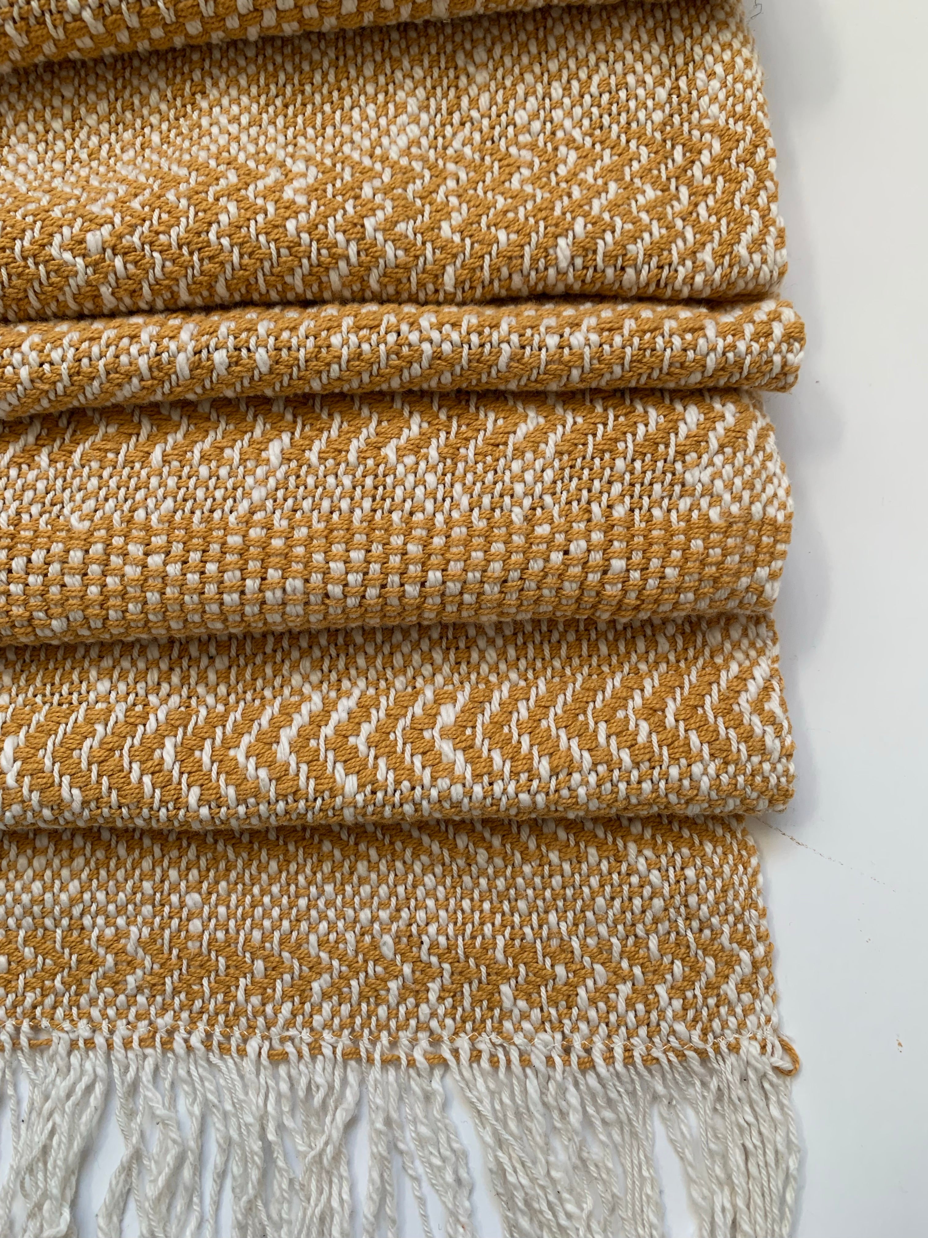 Mustard Yellow Pattern Scarf • WIDE