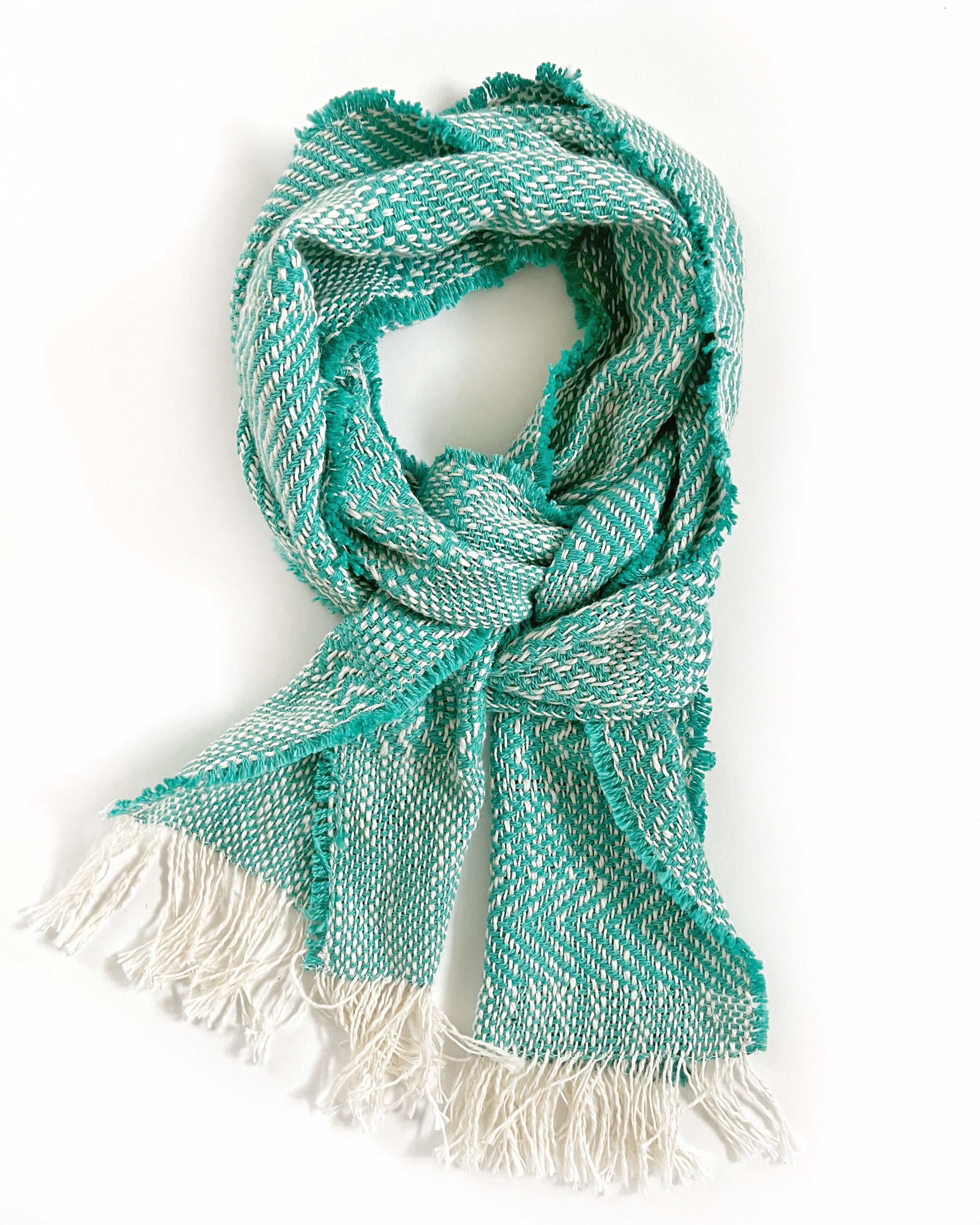 Aqua Fringe Scarf