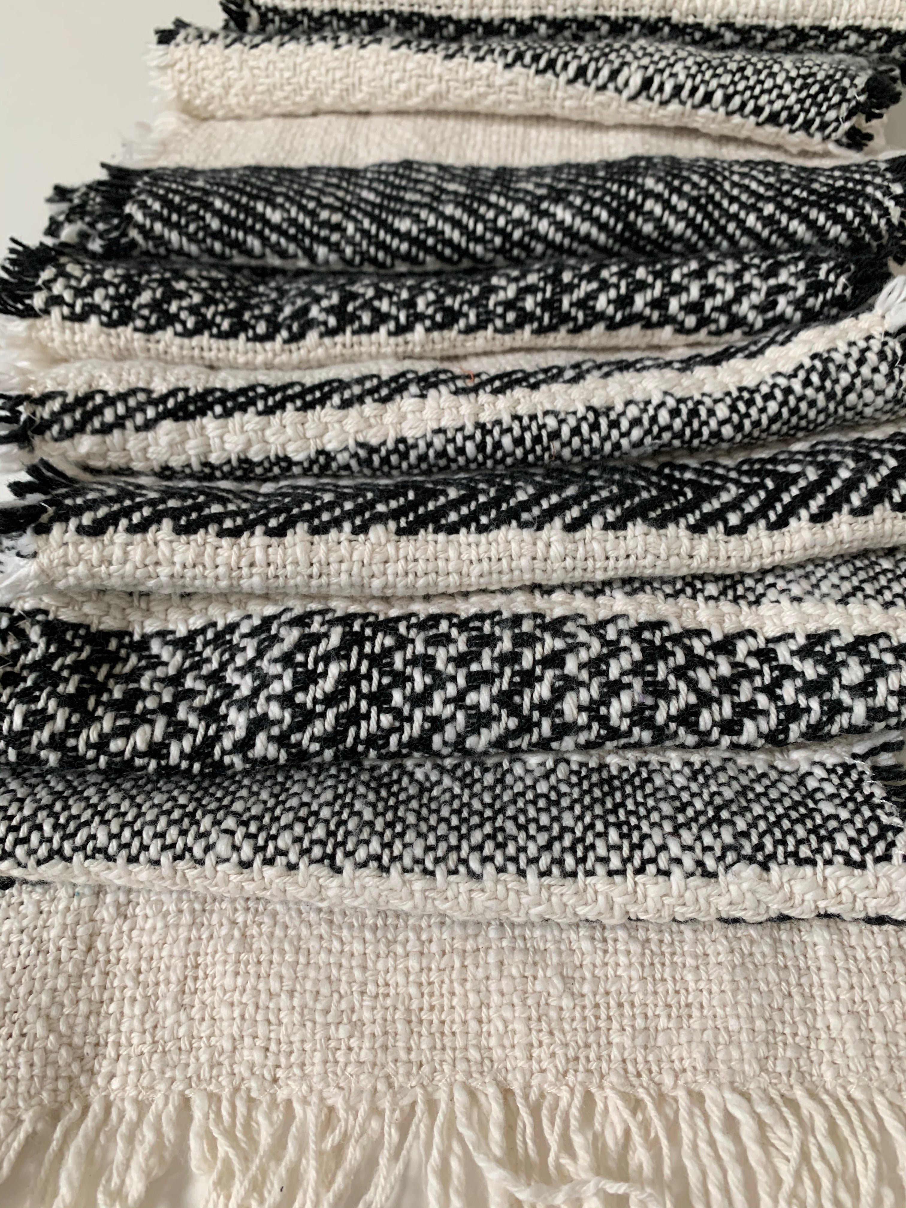 Black & White Fringe Scarf