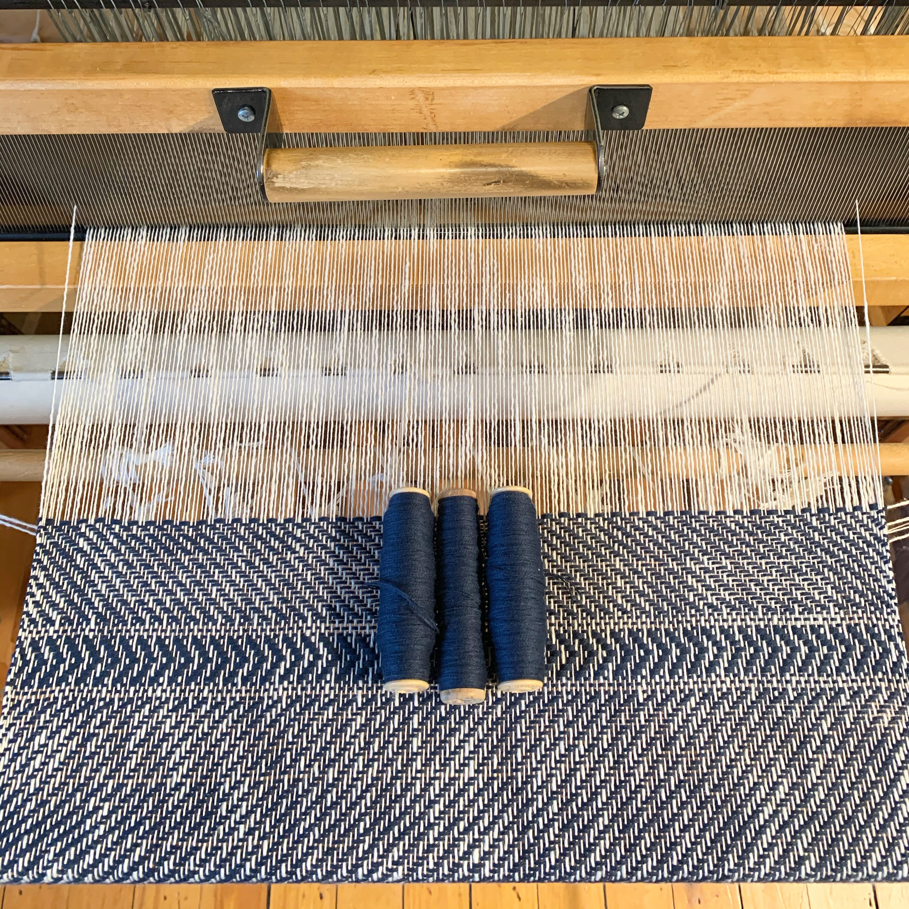 Navy Blue Pattern Scarf • WIDE