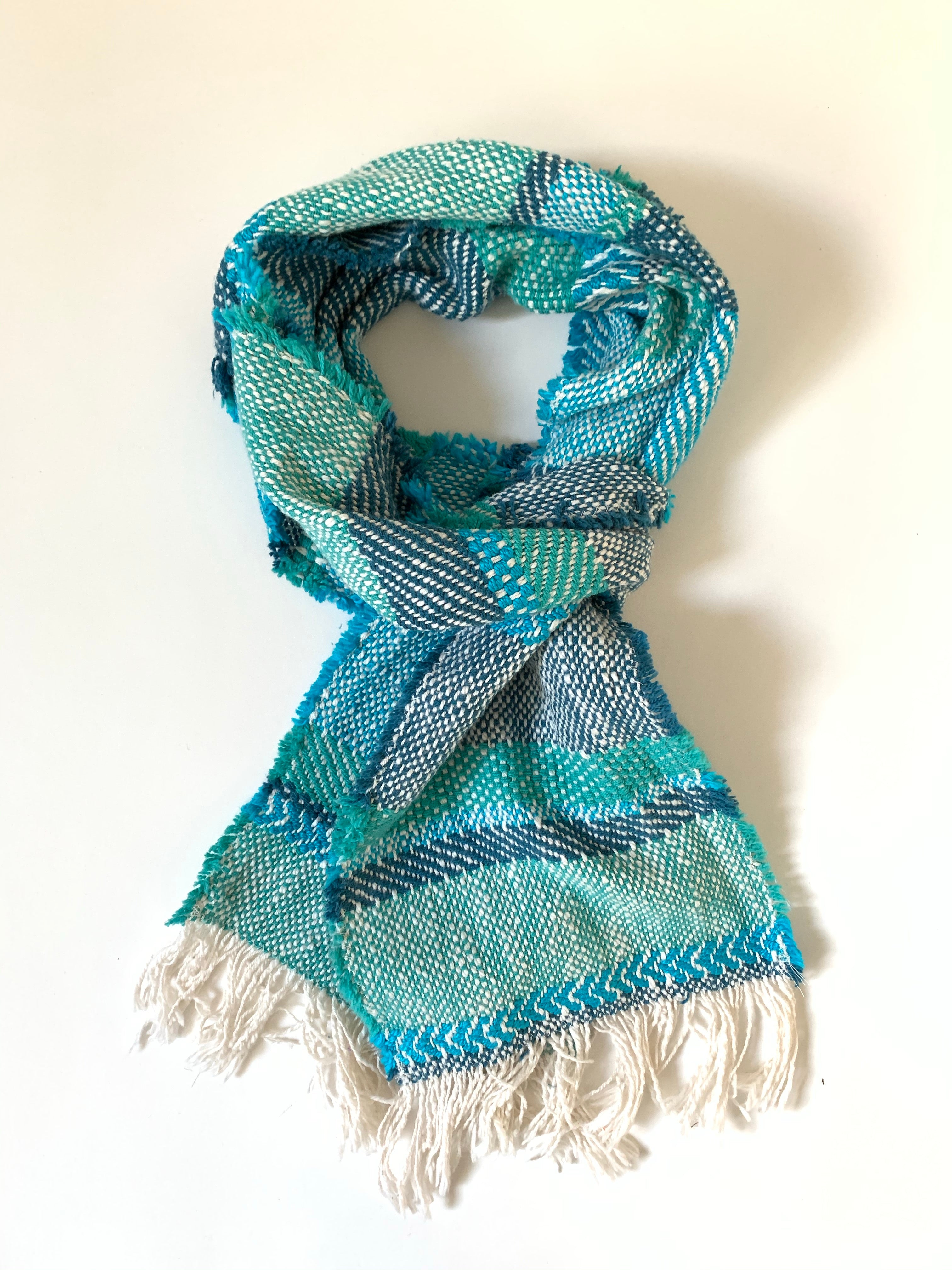 Blue Fringe Scarf