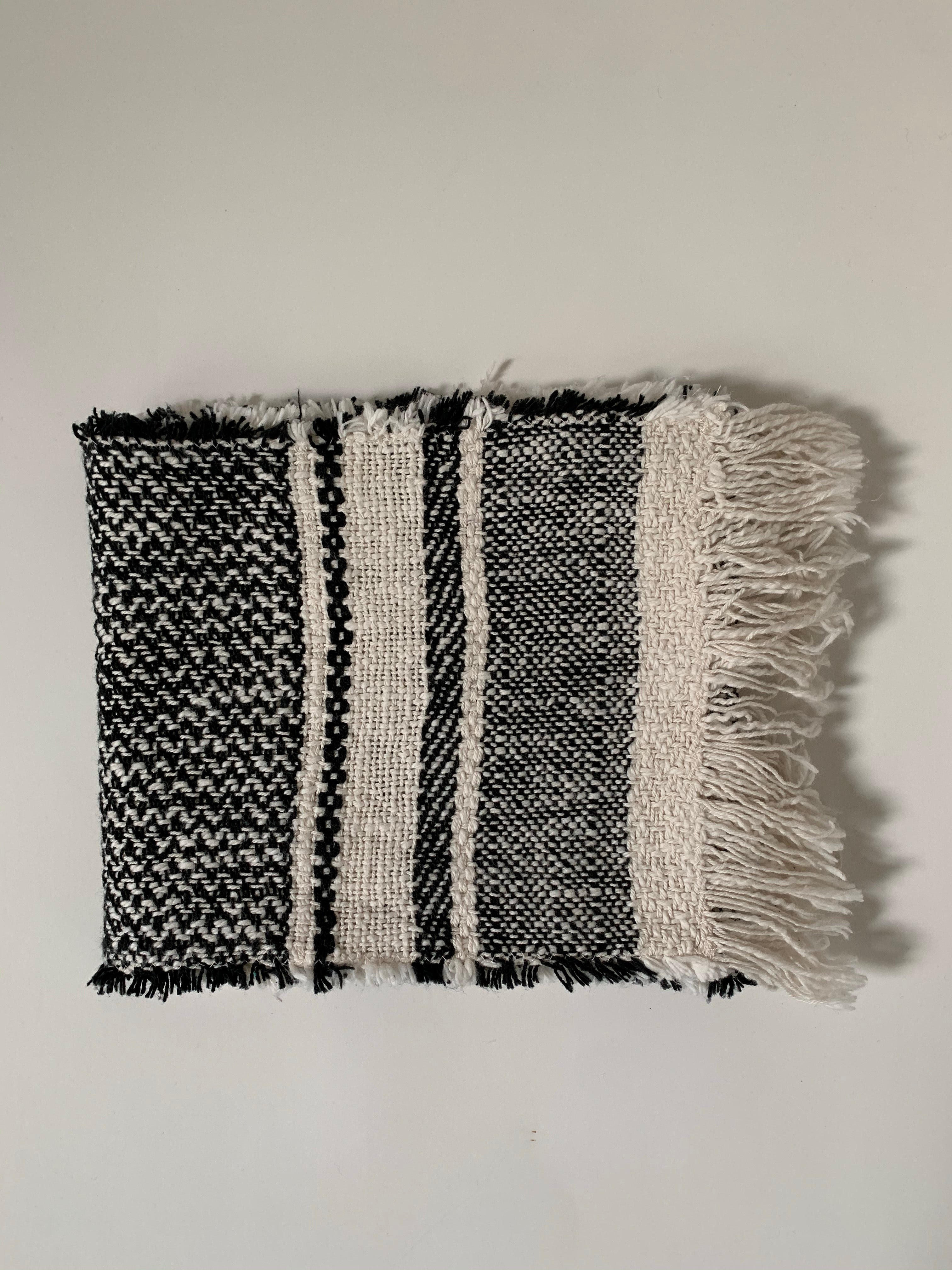 Black & White Fringe Scarf